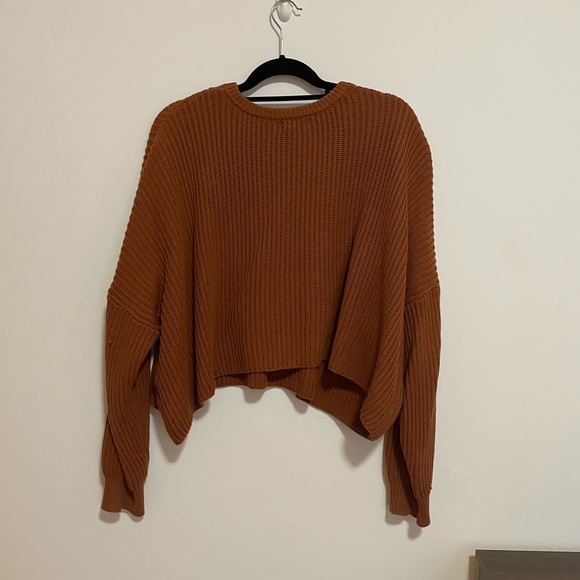 Burnt Orange Cropped Sweater - Picture 4 of 6